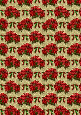 Poinsettia and Bows Background Paper