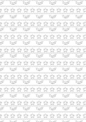 Silver Holly and Stars on White Background Paper