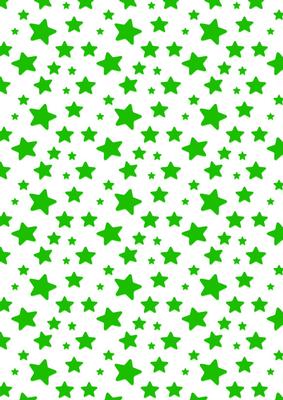 Christmas Stars in Green on White Background Paper