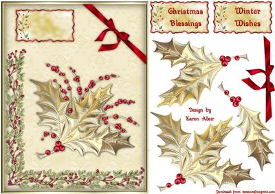 Christmas is Golden - Card Front with Step by Step