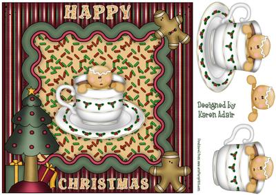 Little Christmas Cookie Square Card Front with Step by Step