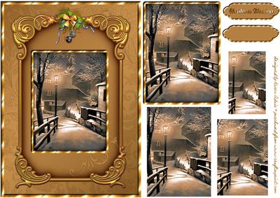 A Vintage Christmas Scene Pyramid Card