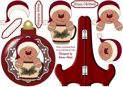 Christmas Cookie on a Bauble Shaped Plate Card
