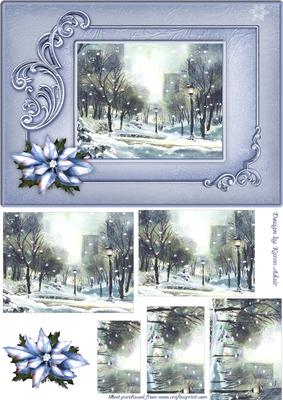Christmas Eve in the Park Pyramid Card