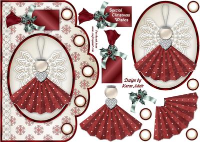 Little Christmas Angel Scallop Card and Decoupage