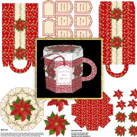 Poinsettia Mug Gift Box Kit