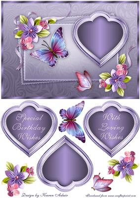Origami Flowers N Butterflies in Lilac with Step by Step