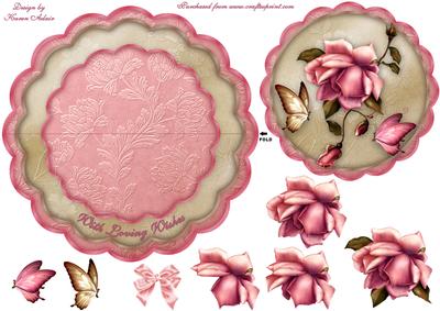 Blush Rose Scallop Edge Wobble Card