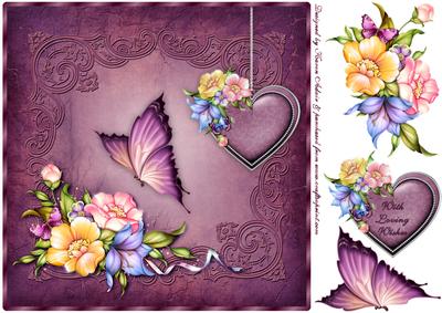 Floral Vibrance Square Card Front with Step by Step