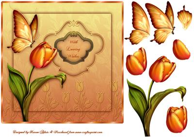 A Touch of Spring Square Card Front with Step by Step