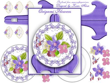 Origami Flowers Plate Card Kit