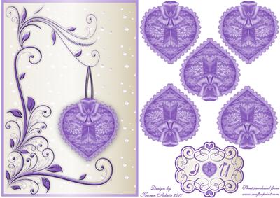 3D Lacey Heart Embellishment and Card Front