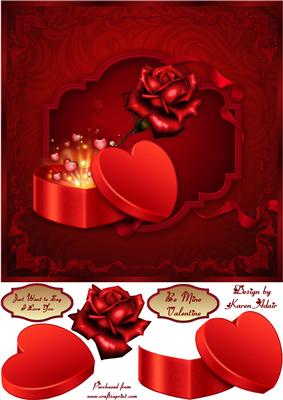 Heart Full of Love Square Card Front with Step by Step