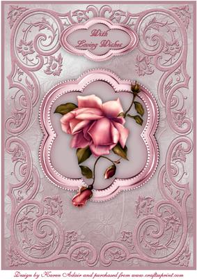The Blush Rose A4 Card Front