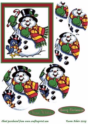 Jolly Snowman Pyramid Card Front