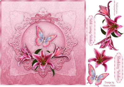 Star Flowers Square Card Front with Step by Step