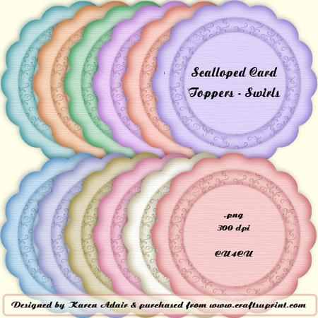 Scalloped Card Toppers - Swirls