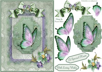 Floral Flutters A5 Card Front with Step by Step