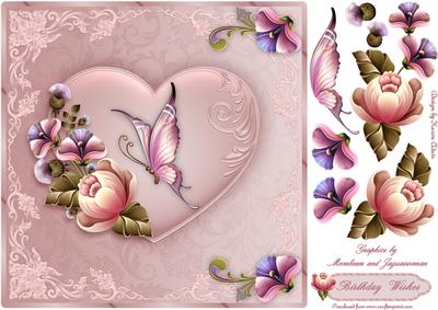 Pink Perfection Card Front with Step by Step