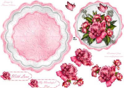 Glory Roses Scalloped Edge Wobble Card