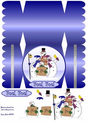 Snowmen Choir Christmas Cracker Card