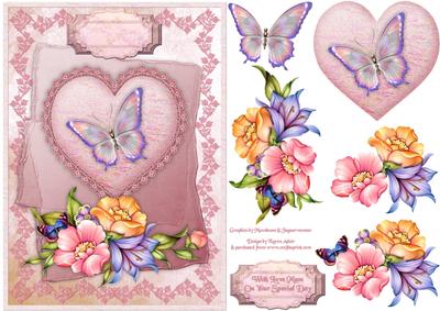 Hearts 'n Flowers for Mum Card Front with Step by Step