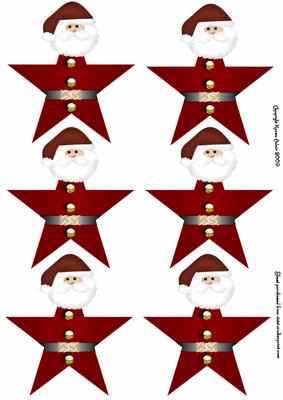 Christmas Santa Star Shaped Toppers