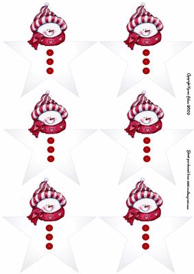 Snowman Star Shaped Toppers
