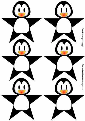 Christmas Penguin Star Shaped Toppers