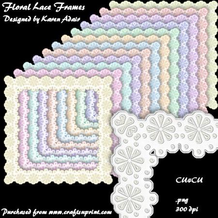 Floral Lace Square Frames
