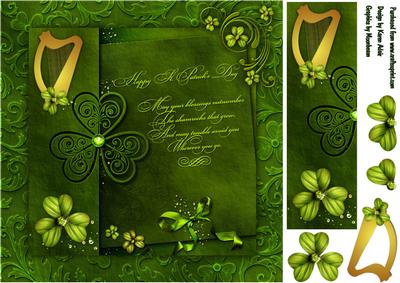 St Patrick's Day Blessing Square Card Front & Step by Step