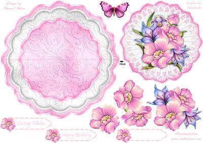 Vibrant Florals Scallop Edge Wobble Card