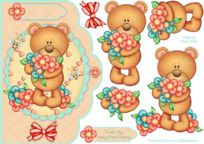 Bearing a Gift of Flowers Scallop Card with Step by Step