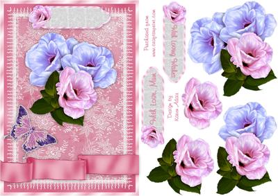 Beautiful Blooms N Lace Card Front with Step by Step