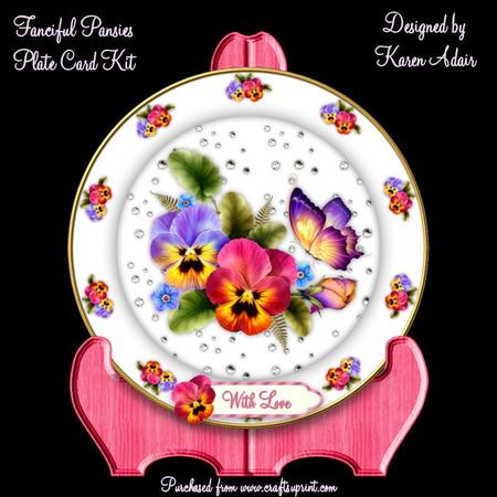 Fanciful Pansies Plate Card Kit