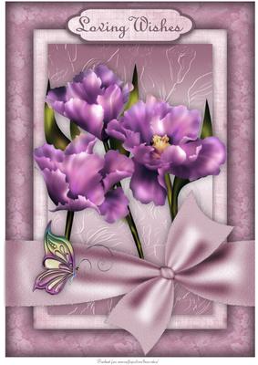 Perfect Petals in Purple A4 Card Front