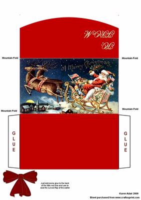 Christmas Santa and Sleigh Money and Gift Voucher Wallet