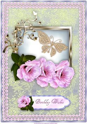 Beautiful Blossoms N Lace A4 Card Front