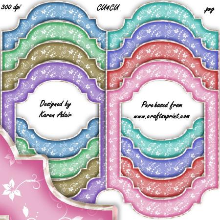 Elegant Shaped Floral Frames with Mother of Pearl Edge