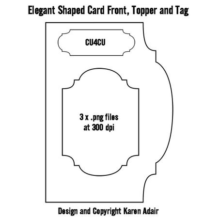 Elegant Shaped Matching Card Front Shape, Topper and Tag