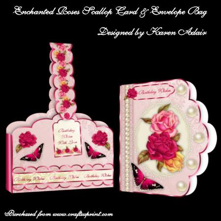 Enchanted Roses Scallop Card & Envelope Bag Kit