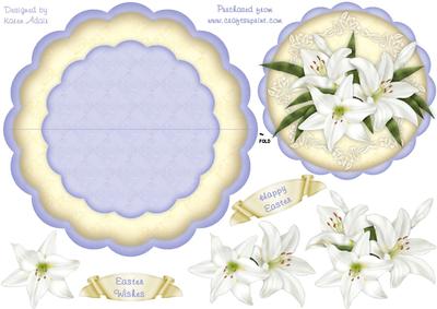 Easter Lillies Scallop Edge Wobble Card and Step by Step