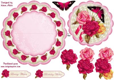 Enchanted Roses Scallop Edge Wobble Card with Step by Step