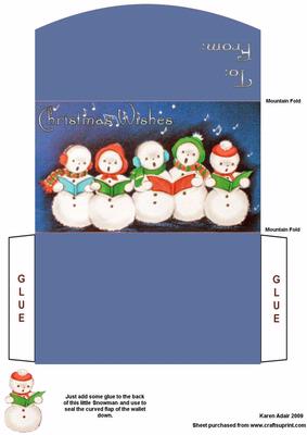 Snowmen Christmas Money and Gift Voucher Wallet