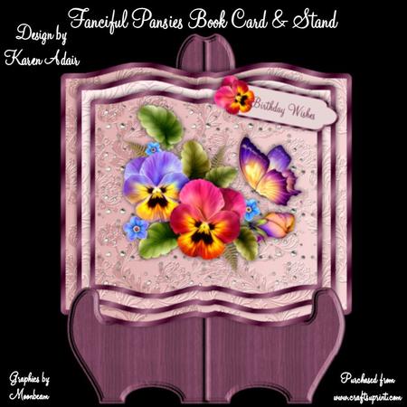 Fanciful Pansies Book Card & Stand Kit