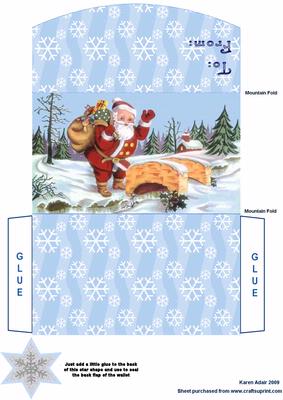 Christmas Santa on His Way Money and Gift Voucher Wallet