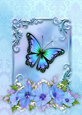 Floral and Butterfly Fantasy A4 Card Front