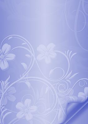 Floral Embossed with Page Curl - Blue