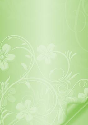 Floral Embossed with Page Curl - Light Green