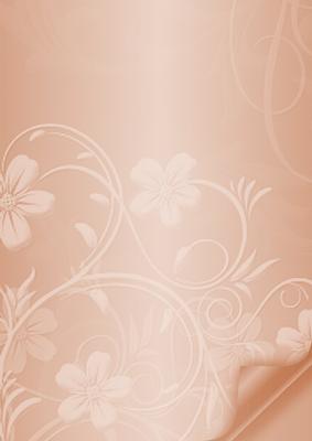 Floral Embossed with Page Curl - Peach